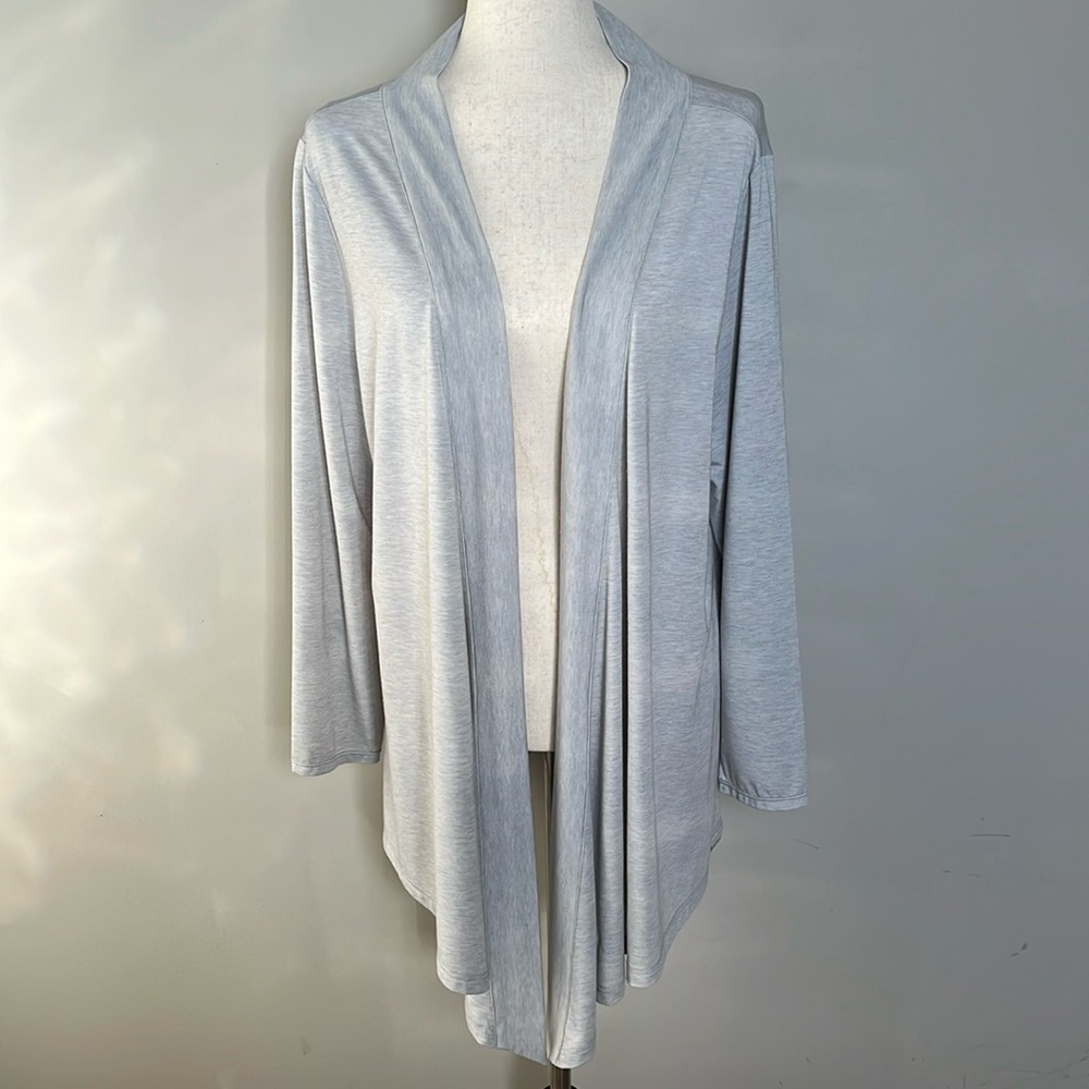 Eddie‎ Bauer Open Shark bite Hem Lightweight Cardigan Heather Gray Size XL